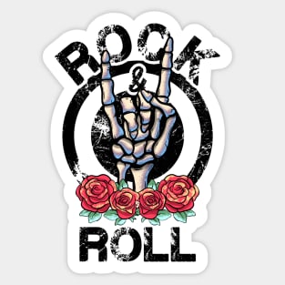 Lets Rock Rock&Roll Vintage Retro Skeleton Hand Rock Concert Sticker